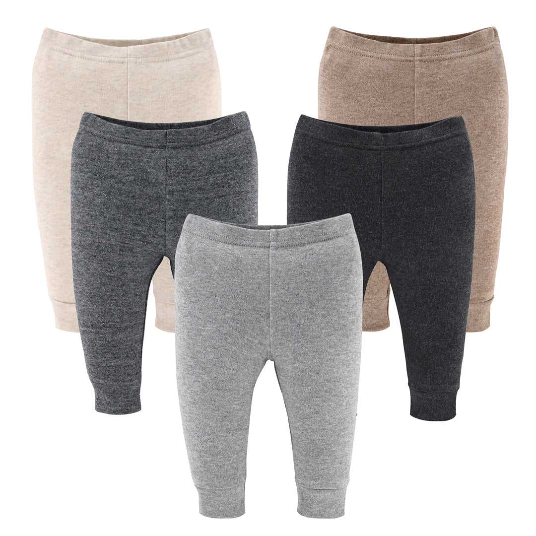 Earthy Neutrals Baby Pants, 5-Pack, Newborn to 24 Months