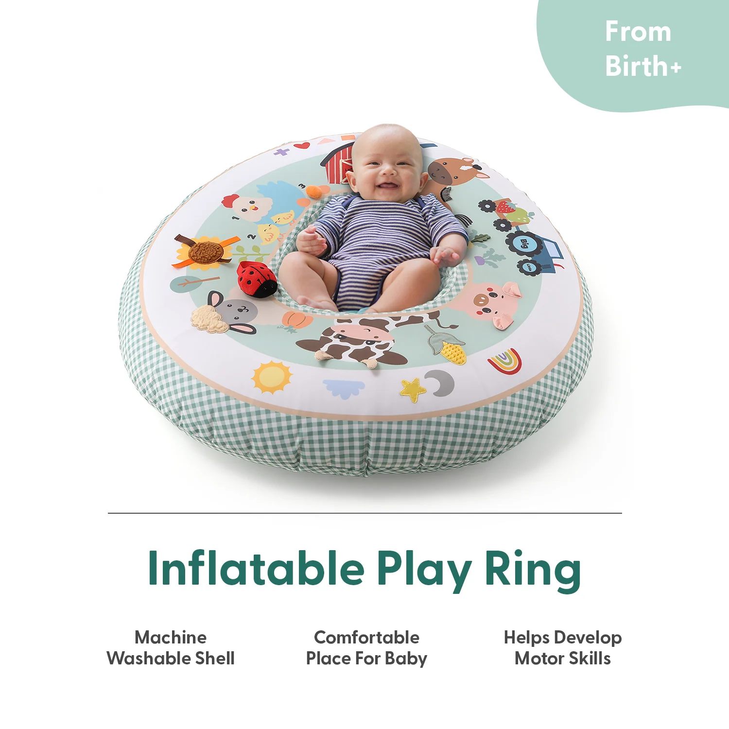 Inflatable Play Ring Activity Center - Gingham Farm - Image 2