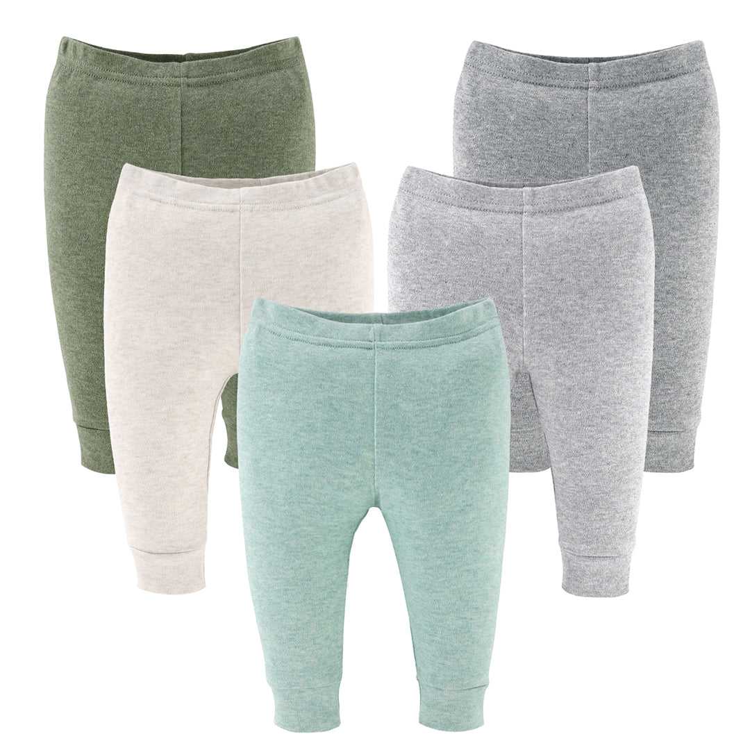 Soft Heather Neutrals Baby Pants, 5-Pack, Newborn to 24 Months